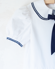 White sailor dress with collar and bow tie | 9-10 years