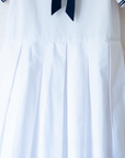 White sailor dress with collar and bow tie | 9-10 years