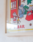 The King at the Courtyard Bar | Framed Vintage Handkerchief