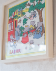 The King at the Courtyard Bar | Framed Vintage Handkerchief