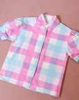 חולצת משבצות בגווני פסטל | 5-6 שנים