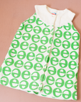 White and green terry cloth dress/tunic | 2-3 years