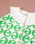 White and green terry cloth dress/tunic | 2-3 years