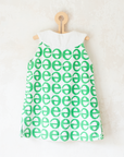 White and green terry cloth dress/tunic | 2-3 years