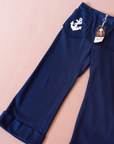 Blue pants with embroidered anchor | Italian deadstock | 8-9 years