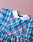 Colorful plaid dress with embroidered collar | 9-12 months