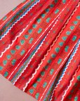 Red printed dress with wide collar | Spanish Deadstock | 5-6 years