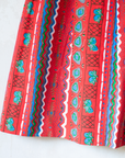 Red printed dress with wide collar | Spanish Deadstock | 5-6 years