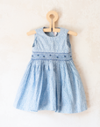 Light blue floral dress with flower embroidery | 9-12 months