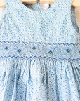 Light blue floral dress with flower embroidery | 9-12 months