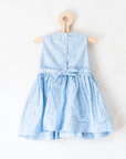 Light blue floral dress with flower embroidery | 9-12 months