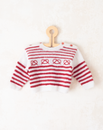 סוודר צמר עם פסים ופרעצלים | 12-18 חודשים