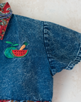 Denim shirt with fruits | 2-3 years