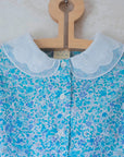 חולצה וחצאית פרחוניות בגווני תכלת | 10-11 שנים