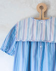 שמלת כותנה עם פסים בצבעי פסטל | 6-7 שנים