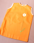 Orange dress with white flower embroidery | 12-18 months