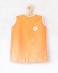 Orange dress with white flower embroidery | 12-18 months