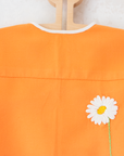 Orange dress with white flower embroidery | 12-18 months