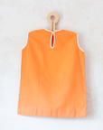 Orange dress with white flower embroidery | 12-18 months