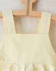 Yellow romper with three birds embroidery | French dead stock | 18-24 months