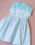 50s French Polka Dot Dress with Floral Embroidery and Girl | 3-4 Years