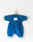 Denim overalls with 80s patches | 6-9 months