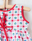 Checkered and floral dress | 6-9 months