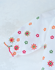 White shirt with colorful floral embroidery | 0-3 months