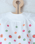 White shirt with colorful floral embroidery | 0-3 months