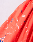 Red midi skirt with sailboats, kites and birds | 10-12 years