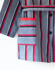 Striped shirt with red collar | French deadstock from the seventies | 6-7 years