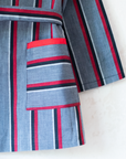 Striped shirt with red collar | French deadstock from the seventies | 6-7 years