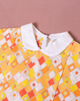 Orange diamond dress | Deadstock from the Sixties | 2-3 years