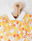 Orange diamond dress | Deadstock from the Sixties | 2-3 years