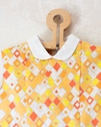 Orange diamond dress | Deadstock from the Sixties | 2-3 years
