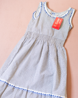 Plaid dress with muslin | Spanish deadstock | 7-8 years