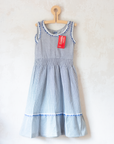 Plaid dress with muslin | Spanish deadstock | 7-8 years