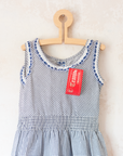 Plaid dress with muslin | Spanish deadstock | 7-8 years