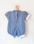 Striped and navy overalls | 6-9 months