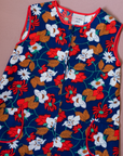 Blue Floral Dress | French Deadstock from the Seventies | 8-9 Years