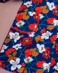 Blue Floral Dress | French Deadstock from the Seventies | 8-9 Years