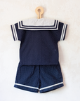 Blue Polka Dot Sailor Set | 3-4 Years