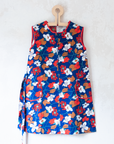 Blue Floral Dress | French Deadstock from the Seventies | 8-9 Years