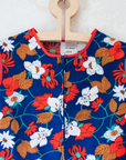 Blue Floral Dress | French Deadstock from the Seventies | 8-9 Years