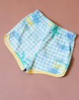 Checkered shorts with palm trees and a boat | French deadstock | 2-3 years