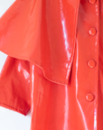 מעיל גשם אדום רחב עם פונצ׳ו | 8-9 שנים