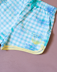 Checkered shorts with palm trees and a boat | French deadstock | 2-3 years