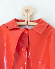 מעיל גשם אדום רחב עם פונצ׳ו | 8-9 שנים