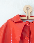מעיל גשם אדום רחב עם פונצ׳ו | 8-9 שנים