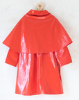 מעיל גשם אדום רחב עם פונצ׳ו | 8-9 שנים